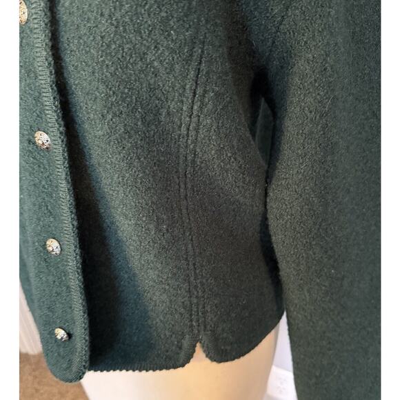 VTG Orvis Sweater Women’s 8 Forest Green Pure Wool Cardigan Silver Buttons Prep - Picture 7 of 11